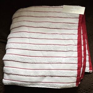 Red and White Striped Towel